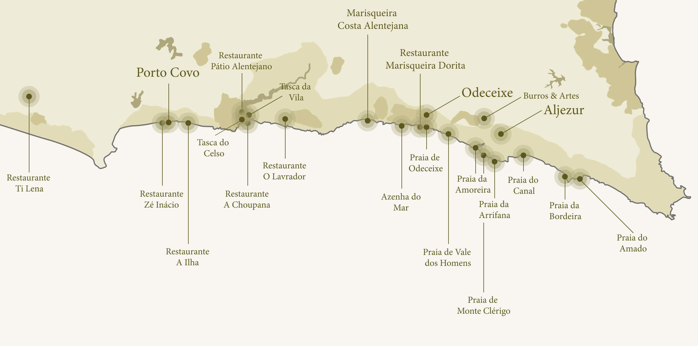 Mapa Costa Vicentina